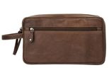 Kulturbeutel BRUNO BANANI, Gr. B/H/T: 27cm x 16cm x 11cm onesize, braun, Leder, unifarben, leicht glänzend, Taschen, echt Leder