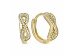 Paar Creolen Dkeniz "925/- Sterling Silber Vergoldet Unendlichkeitsohrring", Gold (Gold, Weiß), Ohrringe, Damen, One-Size, Silber 925 (Sterlingsilber)