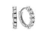 Paar Creolen Dkeniz "925 Silber Rhodiniert Zirkonia Weiß", Silber (Silber, Weiß), Ohrringe, Damen, One-Size, Silber 925 (Sterlingsilber)