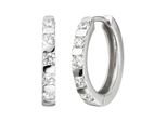 Paar Creolen Jobo, Silber (Silber 925), Ohrringe, Damen, 17,7Mm, Silber 925 (Sterlingsilber), 925 Silber Mit Zirkonia