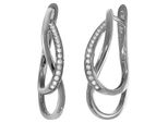 Paar Creolen Vivance "925 Silber Rhodiniert", Weiß (Weiß, Weiß), Ohrringe, Damen, One-Size, Silber 925 (Sterlingsilber), Klappcreolen