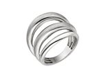 Fingerring Jobo Gr. 58, Silber (Silber 925), Fingerringe, Damen, 58, Silber 925 (Sterlingsilber), Fingerring, Mehrreihig 925 Silber