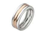 Fingerring Jobo Gr. 54, Silber (Silber 925), Fingerringe, Damen, 54, Silber 925 (Sterlingsilber), Fingerring, 925 Silber Bicolor Vergoldet