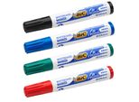 Bic Velleda Whiteboard Marker 1701 Evidenziatore 4 Pz Tipo Di Punta Nero, Blu, Verde, Rosso