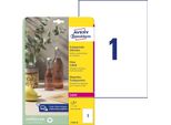 Avery L7784 - Etichette Autoadesive Permanenti In Poliestere, Lucide - Trasparenti - A4 (210 X 297 Mm) - 25 Etichette (25 Fogli X 1) (L7784-25)