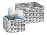 Zeller Present Cestino Portaoggetti 16X16X11Cm 20X20X13Cm Grigio 2 Pezzi