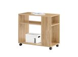 Sobuy® Tavolo Rotante, Tavolino, Portariviste, Tavolino, Con Rotelle, FBT34-N