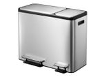 Eko - Cestino A Pedale Ecocasa Recycler 15+15+15 Litri - Acciaio Inox Plastica - Acciaio Inox Opaco