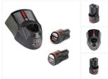 Bosch Basis Set 12 V Con 2X Batterie Gba 12 V 3,0 Ah + Caricatore Gal 1230 Cv 12 V