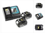 Makita Kit Power Set Con 2X Batterie Bl 1830 B 3,0 Ah 18 V + Caricatore Rapido Dc 18 Rc