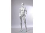 CS15-B Bellissimo Manichino Femminile Astratto Laccato Lucido Bianco. Con Viso E Capelli
