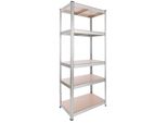 Scaffalatura Arebos Per Carichi Pesanti 180X75X45 Cm | 875 Kg | Scaffalatura Zincata Senza Bulloni