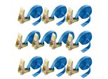 Cinghie Di Tensione Arebos 10X 6 M | 800 Kg | Con Cricchetto | 25 Mm | Din En 12195-2 Blu