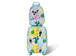 Costway 2 Pezzi Valigia Per Bambini + Zaino, Trolley Per Bambini In Plastica, Valigie Per Bambini, Set Di Valigie Per Bambini, Valigie A Mano, Valigie Da Viaggio, Valigie Rigide Per Bambini E Bambine (Verde, 12"+16"")"