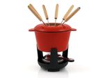 Bbq-Toro Set Per Fonduta In Ghisa Da 13 Pezzi Per 6 Persone | 1 L | Rosso Smaltato