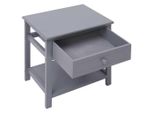 Syfax™ Comodino Grigio 40X29X42 Cm In Legno Di Paulonia