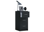 Comodino Boxal Nero A. 65 X L. 33 X P. 35 Cm