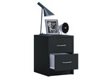 Comodino Boxal Nero A. 40 X L. 35 X P. 35 Cm