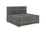 Divano Modulare Sezione Centrale 1 Pezzo + Cuscini In Poly Rattan Grigio