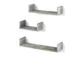 Vicco Libreria Da Parete , 60 X 10 Cm Set Di 3, Calcestruzzo