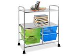 Costway Contenitore Per Rotoli Carrello Da Bagno Cassettiera Carrello Da Cucina Carrello Per La Casa Carrello Portaoggetti Mobile Carrello Da Medicazione Carrello Laterale Con Rotelle Carrello Da Bagno 62 X 37 X74Cm