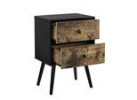 [Tavolino Con Cassettiera Vintage Comodino 60 X 40 X 29,5 Cm Comodino Retro Comodino Scaffale Legno