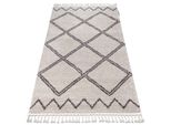 Tappeto Berber Asila B5970 Crema / Marrone Frange Berbero Marocchino Shaggy Beige 160X220 Cm