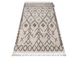 Tappeto Berber Tanger B5940 Crema / Marrone Frange Berbero Marocchino Shaggy Beige 160X220 Cm