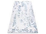 Tappeto Acrilico Dizayn 8840 Avorio / Blu Azzurro 80X300 Cm