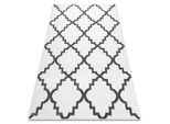 Tappeto Sketch - F343 Crema/Grigio Marocco Trifoglio Trellis Bianca 80X150 Cm