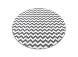 Tappeto Sketch Cerchio - F561 Grigio/Bianco - Zigzag Grigio Ruota 140 Cm