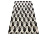 Tappeto Di Spago Sizal Flat 48624/690 Cubi 3D Nero 200X290 Cm