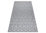 Tappeto Di Spago Sizal Flat 48655/637 Cubi 3D Grigio 80X150 Cm