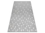 Tappeto Di Spago Sizal Flat 48779/637 Kwiatuszki Grigio Crema Grigio 80X150 Cm