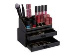 Relaxdays 2 X Organizer Per Il Trucco Nero/Oro