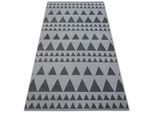 Tappeto Sense Micro 81243 Triangoli Argento/Anthracite Grigio 80X150 Cm