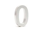 Numero Civico Wiltec 0 Numero Civico In Acciaio Inox Color Argento Con Moderno Design 3D, Altezza 20 Cm, Carattere Arial, Resistente Alla Ruggine E Agli Agenti Atmosferici, Con Materiale Di Montaggio