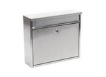 Cassetta Postale Wiltec V13 In Acciaio Inox 360 X 115 X 320 Mm, Cassetta Postale A Muro Con Serratura E Sportello, Cassetta Postale In Acciaio
