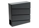 Cassetta Postale Di Design Wiltec V16 Antracite 370 X 105 X 370 Mm, Cassetta Postale A Muro Con Serratura E Rotolo Di Giornali, Cassetta Postale In Acciaio Verniciato A Polvere