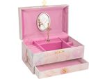 Goki 15555 Carillon Ballerina, Melodia: Il Lago Dei Cigni 19 X 11,2 X 9,8 Cm, Cartone Massiccio, Rosa