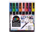 Posca Pennarello Unico PC-3M 0,9-1,3 Mm Set Di 8 Colori Glitterati