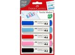 Faber-Castell 159530 Pennarello Per Tessuti FABER-CASTELL, Colori Per Bambini, Blister Di 5 Pezzi