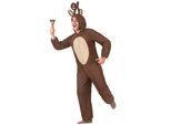 Costume Da Renna Tuta Natalizia Marrone-Beige - Taglia Unica