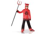 Costume Divertente Da Diavolo Per Bambino Rosso-Nero - 92/104 (3-4 Anni)