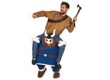Costume Da Vichingo A Cavalluccio Blu-Marrone - Taglia Unica