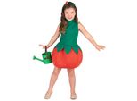 Costume Da Fragola Dolce Per Bambina Verde-Rosso - 110/116 (5-6 Anni)