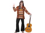 Costume Hippie Da Uomo Anni '60 Marrone-Nero M
