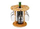 Supporto In Bambù Per Vino E 6 Bicchieri RD1069