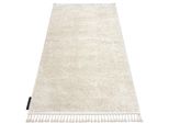 Tappeto Berber 9000 Crema Frange Berbero Marocchino Shaggy Beige 80X150 Cm