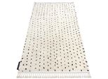 Tappeto Berber Syla B752 Puntini Crema Frange Berbero Marocchino Shaggy Beige 140X190 Cm